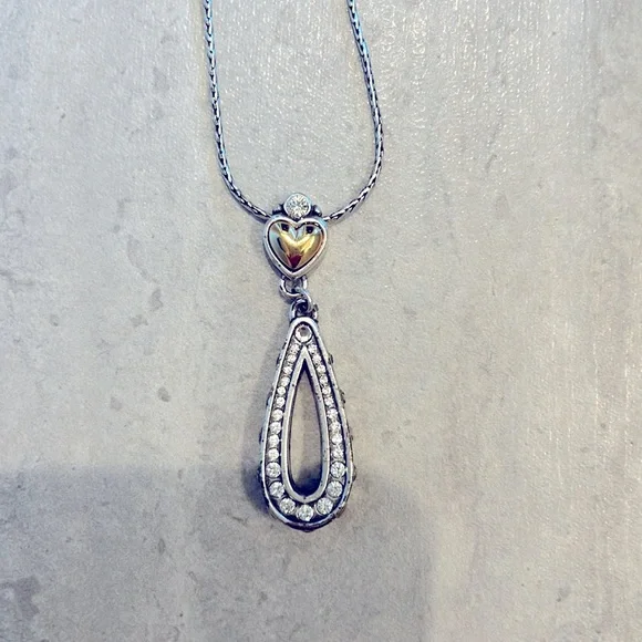 Brighton Plaza Heart necklace with Crystal filled pendant - Picture 3 of 5